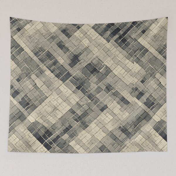 Item preview, Diagonal Mosaic Grid: Neutral Geometric Tile designed and sold by Virtuals1.
