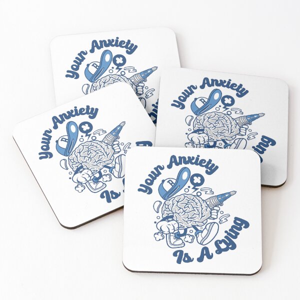 Item preview, Your anxiety is a lying - Funny motivational Saying Mascot Brain adhd designed and sold by SkeletonsDanger.