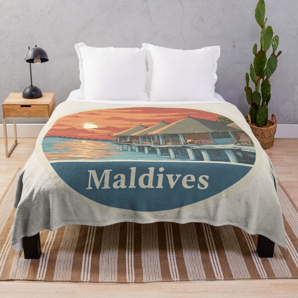 Item preview, Maldives Bungalows Travel Art designed and sold by Blurbean.