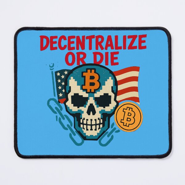 Item preview, Decentralize or Die – Crypto Skull Rebellion Design designed and sold by BitCrop.