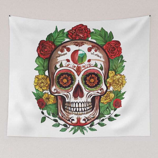 Item preview, mexican flag Día de los Muertos Flag Fusion designed and sold by Uglyandcute.