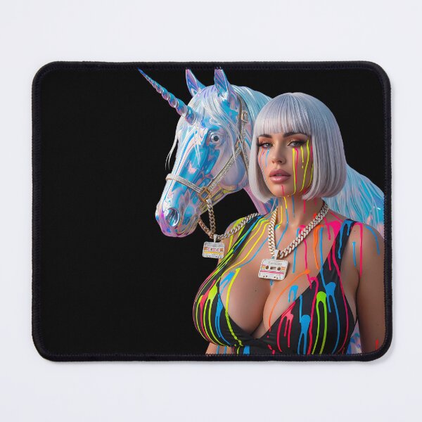 Item preview, Neon Unicorn Cassette Queen | Retro 80s designed and sold by WHITE FLAME PRINTS.