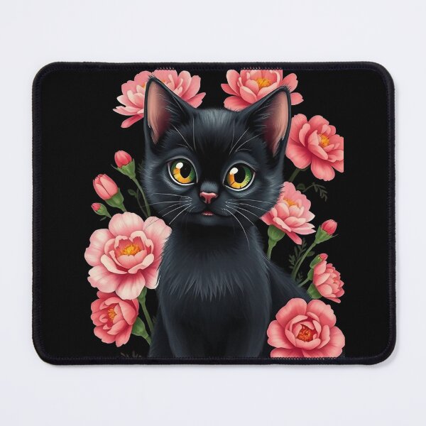 Item preview, Black cat with flowers n.10 designed and sold by Filotecnia.