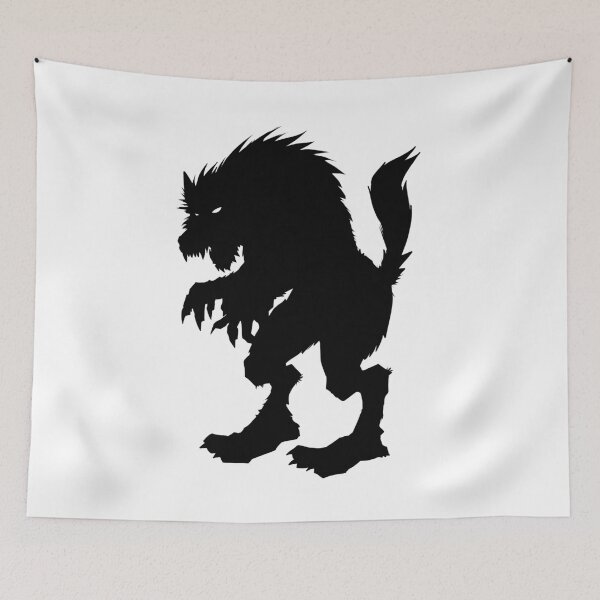 Item preview, Shadow of a werewolf black and white drawing! Guaranteed AI-free designed and sold by fifou96.