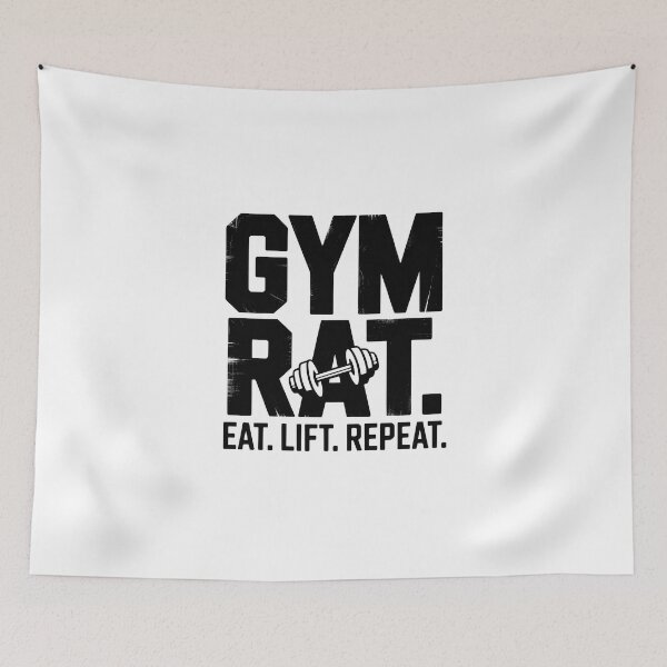 Item preview, Copy of Gym Rat Eat Lift Repeat Vintage Weightlifting T-Shirt Design designed and sold by Enea Kelo.