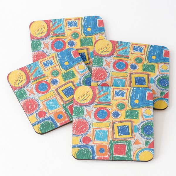 Item preview, Colorful Abstract Geometric Shapes – Playful Doodle Art designed and sold by SamartkitDesign.