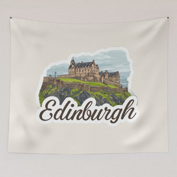 Item preview, Edinburgh Scotland Castle Art Sticker Art designed and sold by Blurbean.