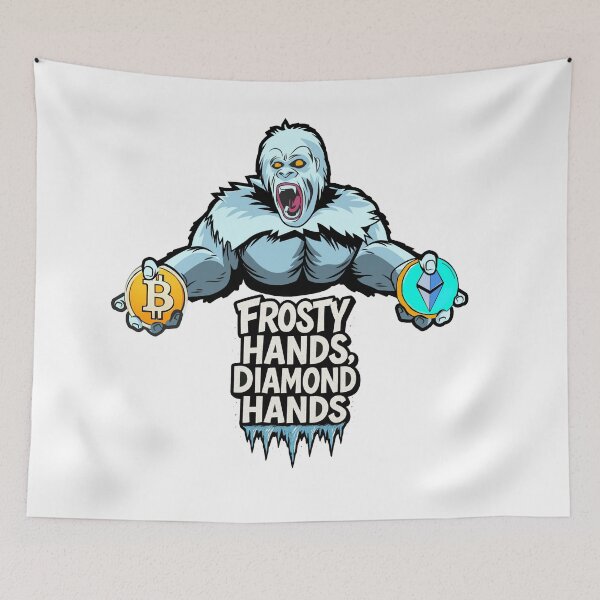 Item preview, Frosty Diamond Hands – Crypto Ice Warrior Design designed and sold by BitCrop.