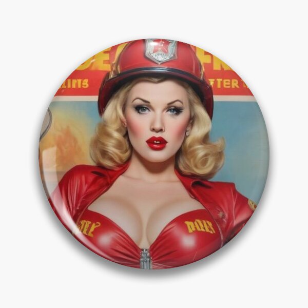 Item preview, Classic 1940s Pin Up Firefighter – Vintage Retro Art for Wall Décor designed and sold by MissSaylor.