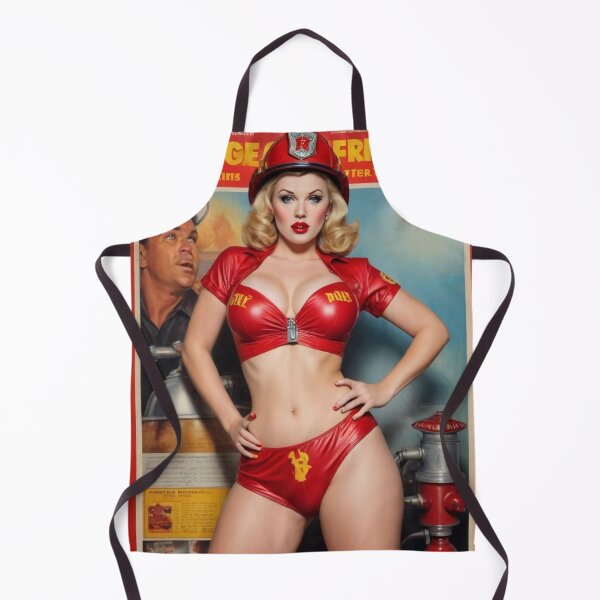 Item preview, Classic 1940s Pin Up Firefighter – Vintage Retro Art for Wall Décor designed and sold by MissSaylor.