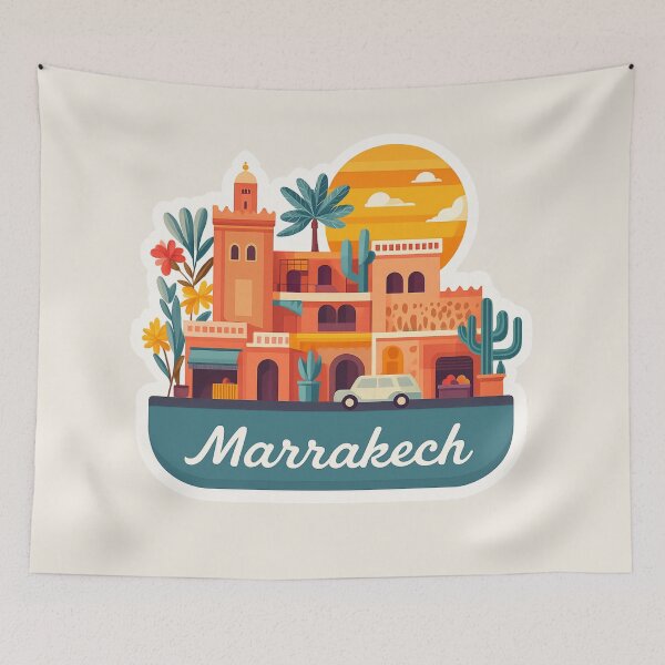 Item preview, Marrakech Morocco Travel Sticker Art designed and sold by Blurbean.