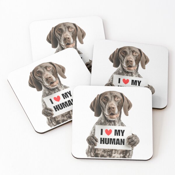 Item preview, Cute German Shorthaired Pointer with Signboard I love my Human  designed and sold by LazyOwlStore.