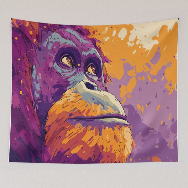 Item preview, Colorful Orangutan Portrait – Vibrant Wildlife Art designed and sold by Moss and Moon Studio.