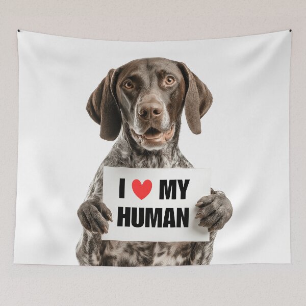 Item preview, Cute German Shorthaired Pointer with Signboard I love my Human  designed and sold by LazyOwlStore.