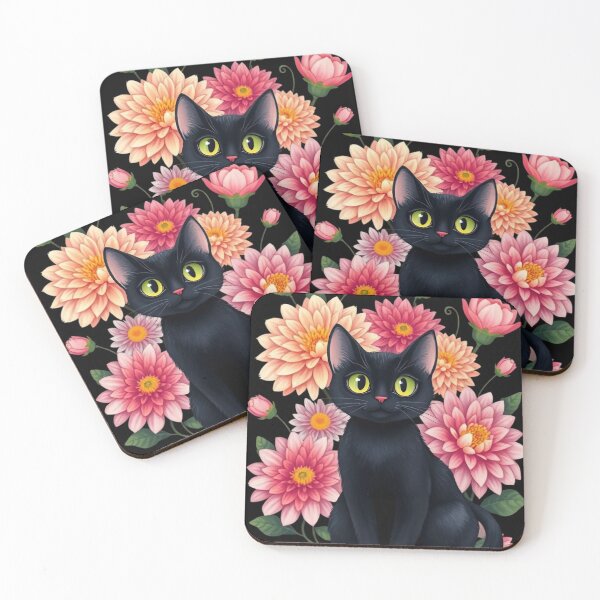 Item preview, Black cat with flowers n.11 designed and sold by Filotecnia.