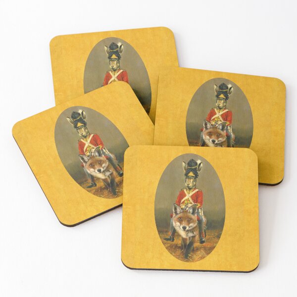 Item preview, Fox And Hare Napoleonic Cavalry On Gold designed and sold by mictomart.