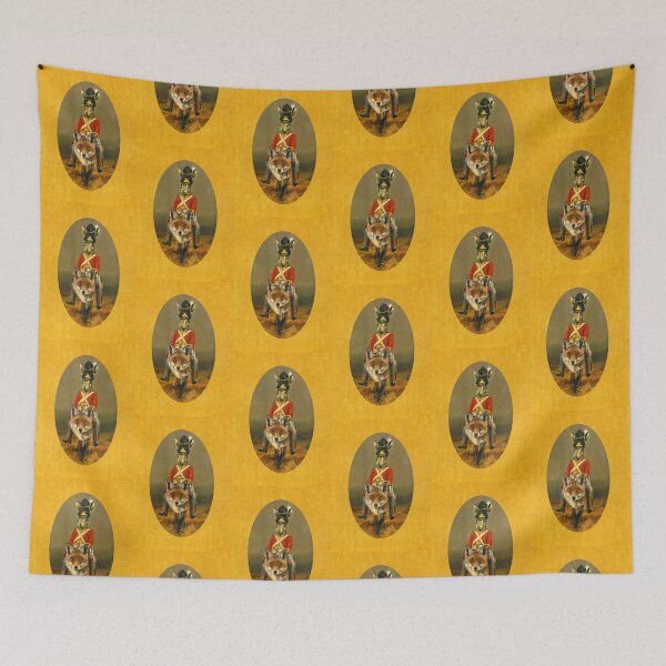 Item preview, Fox And Hare Napoleonic Cavalry On Gold designed and sold by mictomart.