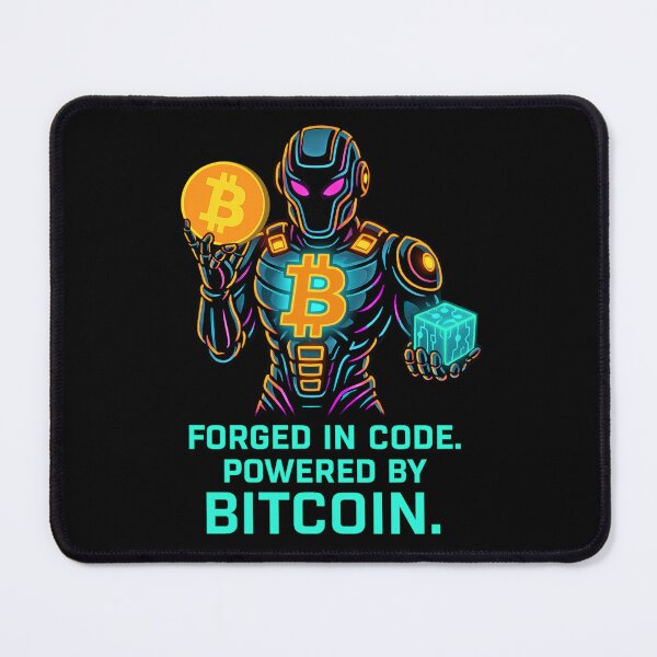 Item preview, Forged in Code – Crypto Robot Warrior Design designed and sold by BitCrop.