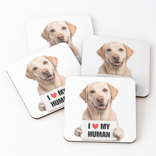 Item preview, Cute Labrador with Signboard I love my Human  designed and sold by LazyOwlStore.