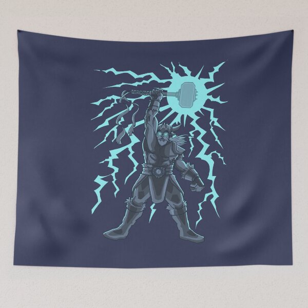 Item preview, A Nordic warrior with a hammer of lightning and lightning designed and sold by fifou96.