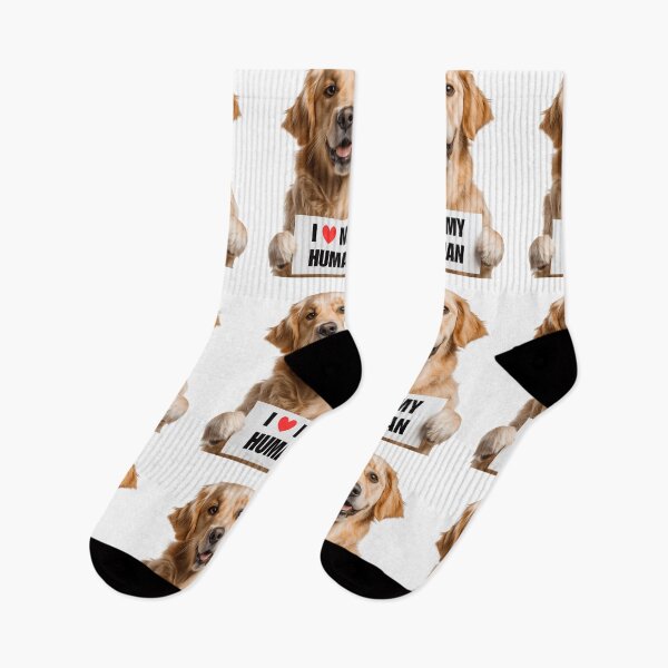 Item preview, Cute Golden Retriever with Signboard I love my Human  designed and sold by LazyOwlStore.