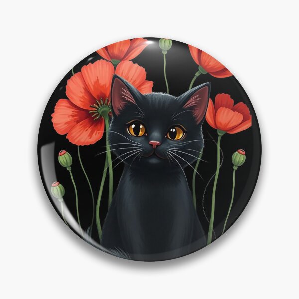 Item preview, Black cat with flowers n.12 designed and sold by Filotecnia.