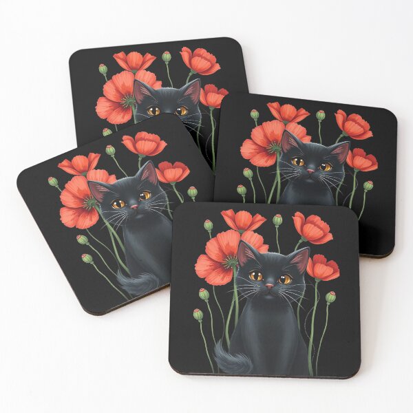 Item preview, Black cat with flowers n.12 designed and sold by Filotecnia.