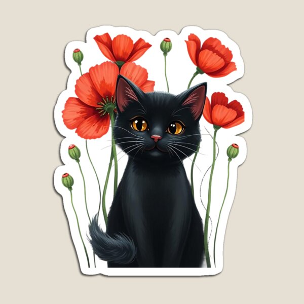 Item preview, Black cat with flowers n.12 designed and sold by Filotecnia.