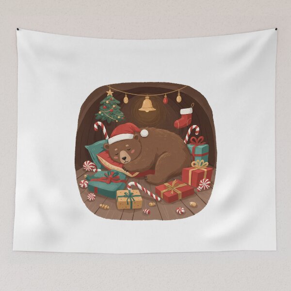 Item preview, Cozy Christmas Bear Slumber: A Festive Winter Nap designed and sold by k3rstman1.