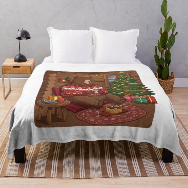 Item preview, Cozy Christmas Bear: Hot Cocoa & Holiday Cheer in a Log Cabin designed and sold by k3rstman1.