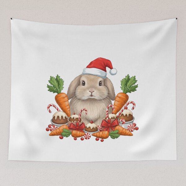 Item preview, Festive Bunny Christmas Rabbit with Sweet Treats & Carrots designed and sold by k3rstman1.