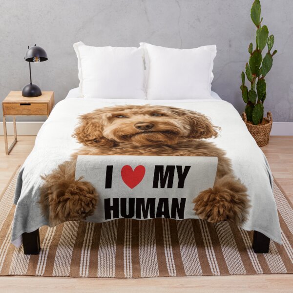 Item preview, Cute Poodle with Signboard I love my Human  designed and sold by LazyOwlStore.