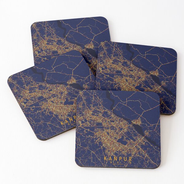 Item preview, Kanpur, Uttar Pradesh, India Map - City At Night  designed and sold by deMAP.
