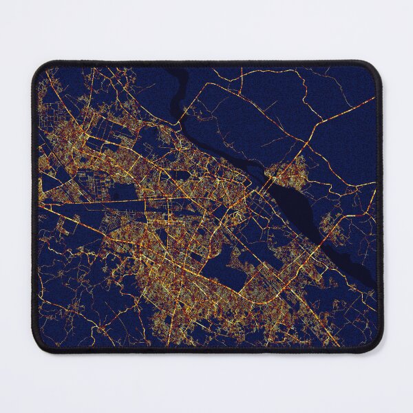 Item preview, Kanpur, Uttar Pradesh, India Map - City At Night designed and sold by deMAP.