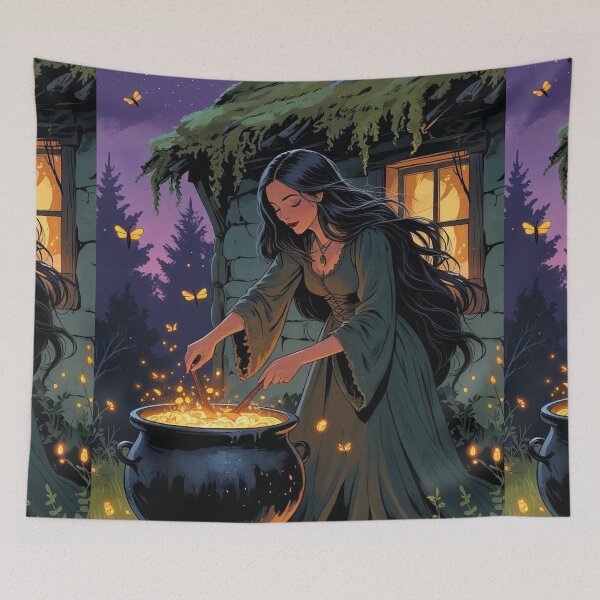 Item preview, Firefly Cauldron – Cottagecore Halloween Witch designed and sold by Deezyned.