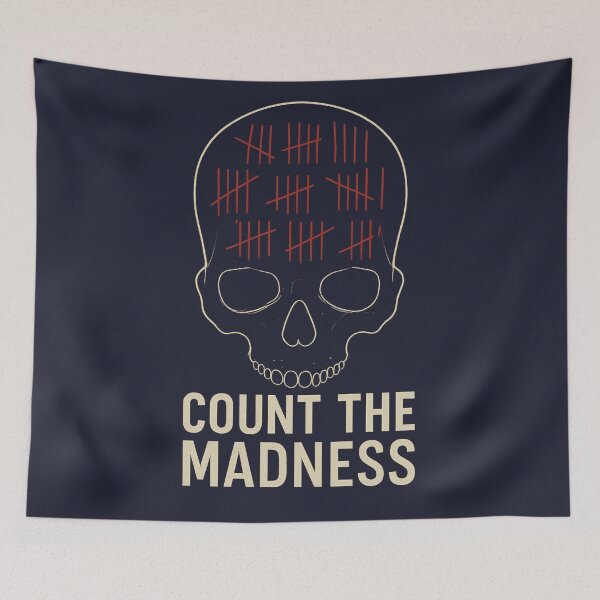 Item preview, Count the Madness – Abstract Skull with Tally Marks designed and sold by Diwakar-Designs.
