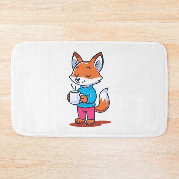 Item preview, Adorable cartoon fox drinking coffee designed and sold by Indraokta22.