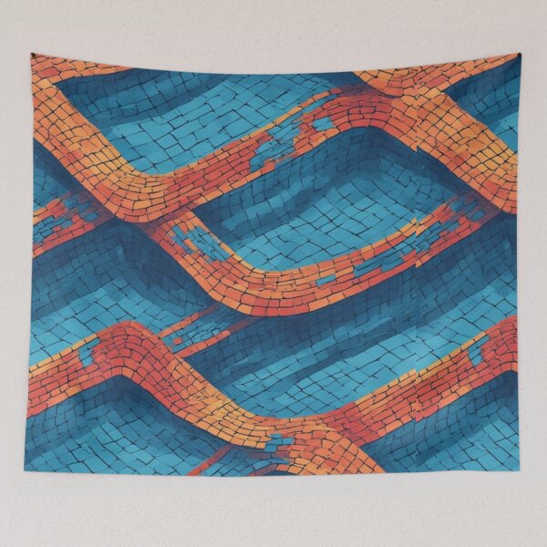 Item preview, Undulating Tiled Waves: A Vibrant Abstract Pattern designed and sold by Virtuals1.