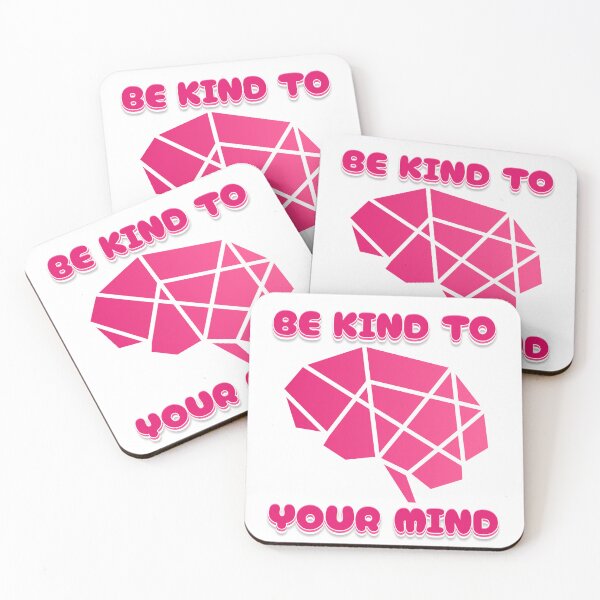 Item preview, Be kind to your mind - Mental Health Matters retro pink motivational funny saying designed and sold by SkeletonsDanger.