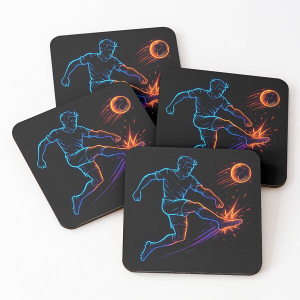 Item preview, Neon Soccer Player Action Design  designed and sold by RonBear-Designs.