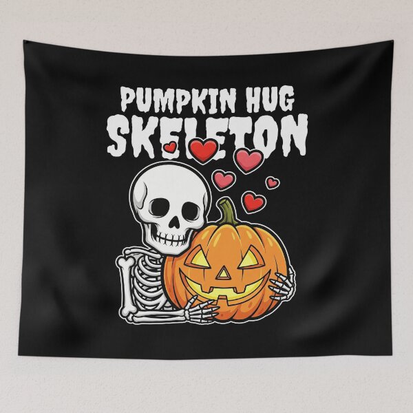 Item preview, PUMPKIN HUG SKELETON - SKELETON HALLOWEEN designed and sold by KEF Custom.
