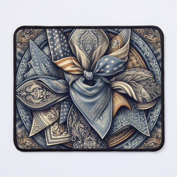 Item preview, Plaid Bandana Merging with Denim – Rustic Streetwear Texture Design designed and sold by ashokreddy343.