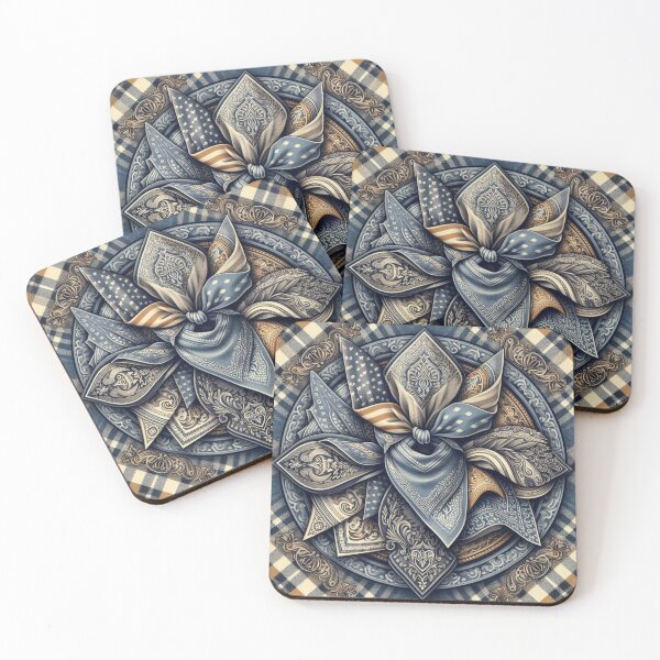 Item preview, Plaid Bandana Merging with Denim – Rustic Streetwear Texture Design designed and sold by ashokreddy343.