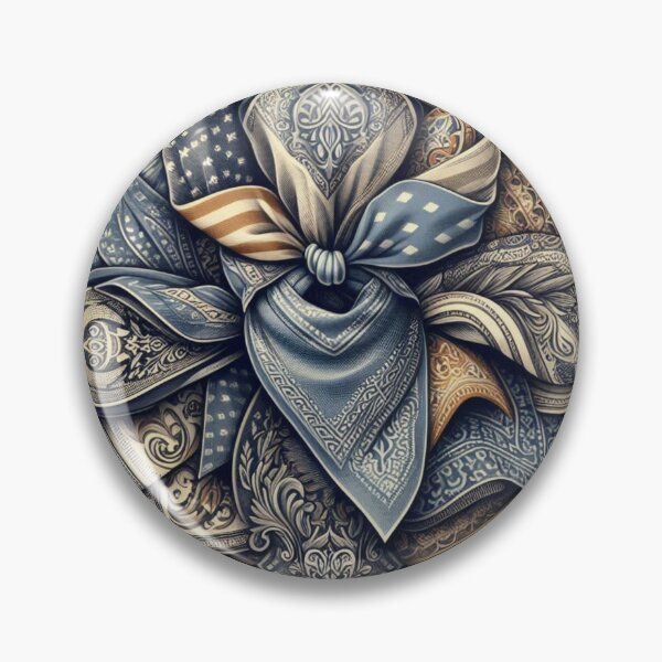 Item preview, Plaid Bandana Merging with Denim – Rustic Streetwear Texture Design designed and sold by ashokreddy343.