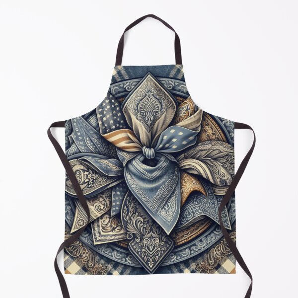 Item preview, Plaid Bandana Merging with Denim – Rustic Streetwear Texture Design designed and sold by ashokreddy343.