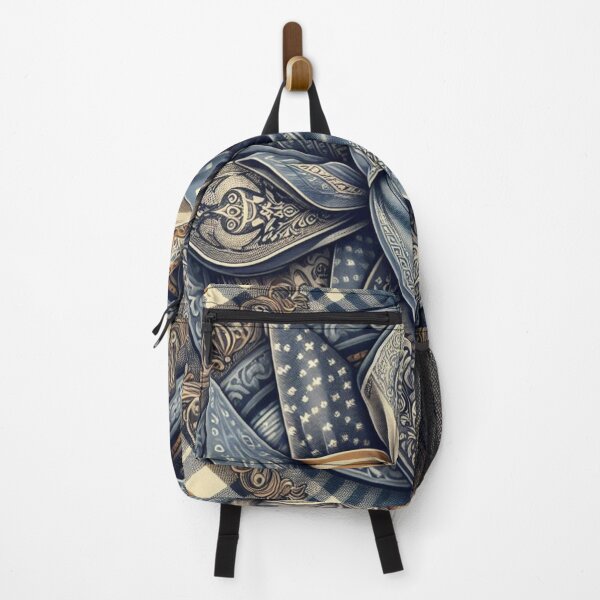 Item preview, Plaid Bandana Merging with Denim – Rustic Streetwear Texture Design designed and sold by ashokreddy343.