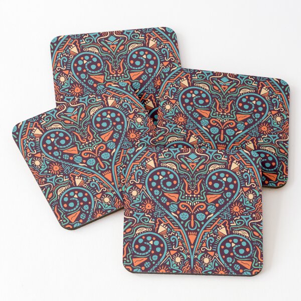 Item preview, Tribal heart pattern in bold colors designed and sold by EnridasDesign.