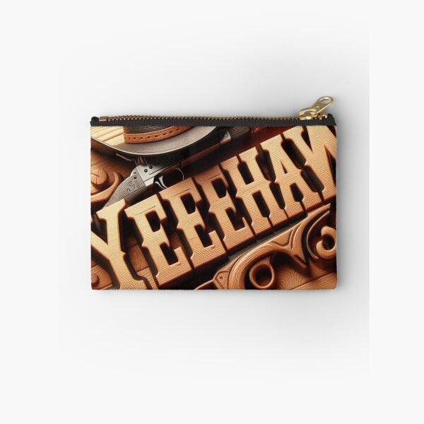 Item preview, Western-style typography: ‘Yeehaw!’ in wood grain designed and sold by ashokreddy343.