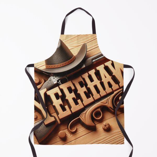 Item preview, Western-style typography: ‘Yeehaw!’ in wood grain designed and sold by ashokreddy343.