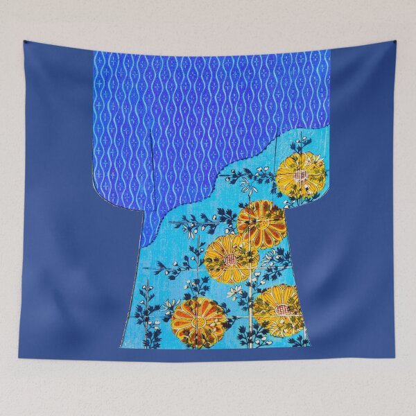 Item preview, Golden Blossoms on Sapphire Waves designed and sold by WheelieGdArt.